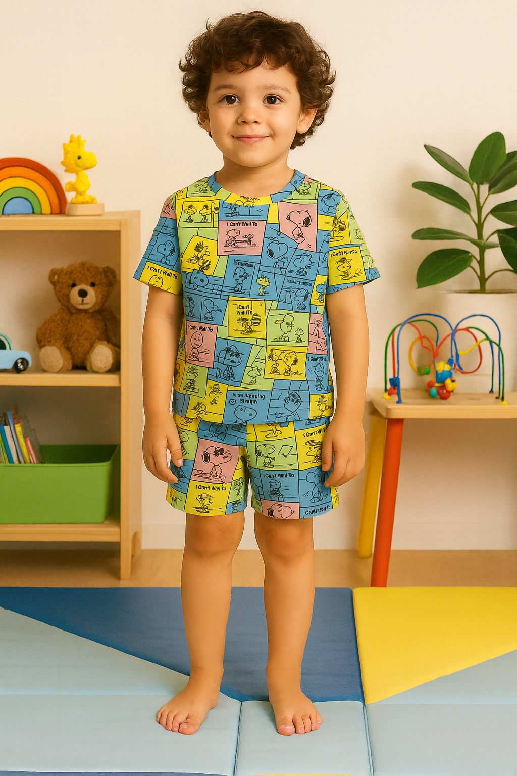 Kids' Multicolor Cartoon Printed Co-Ord Set
