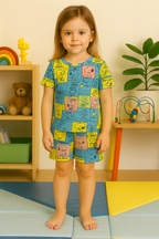 Kids' Multicolor Cartoon Printed Co-Ord Set