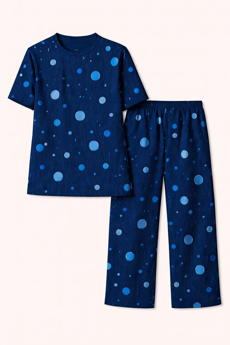 Navy Blue Polka Dot Co-ords Set