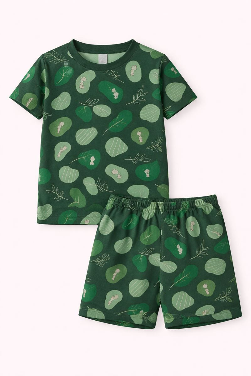 Kids' Green Leaf & Koala Printed Co-Ord Set