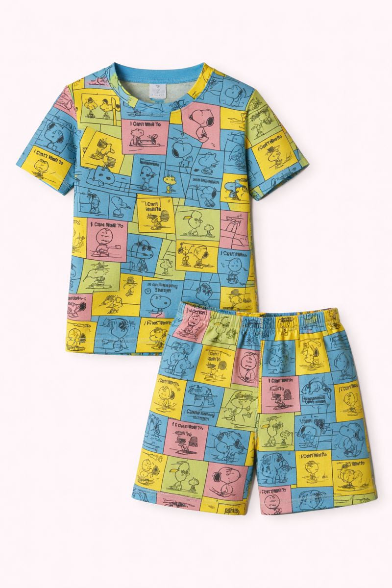 Kids' Multicolor Cartoon Printed Co-Ord Set