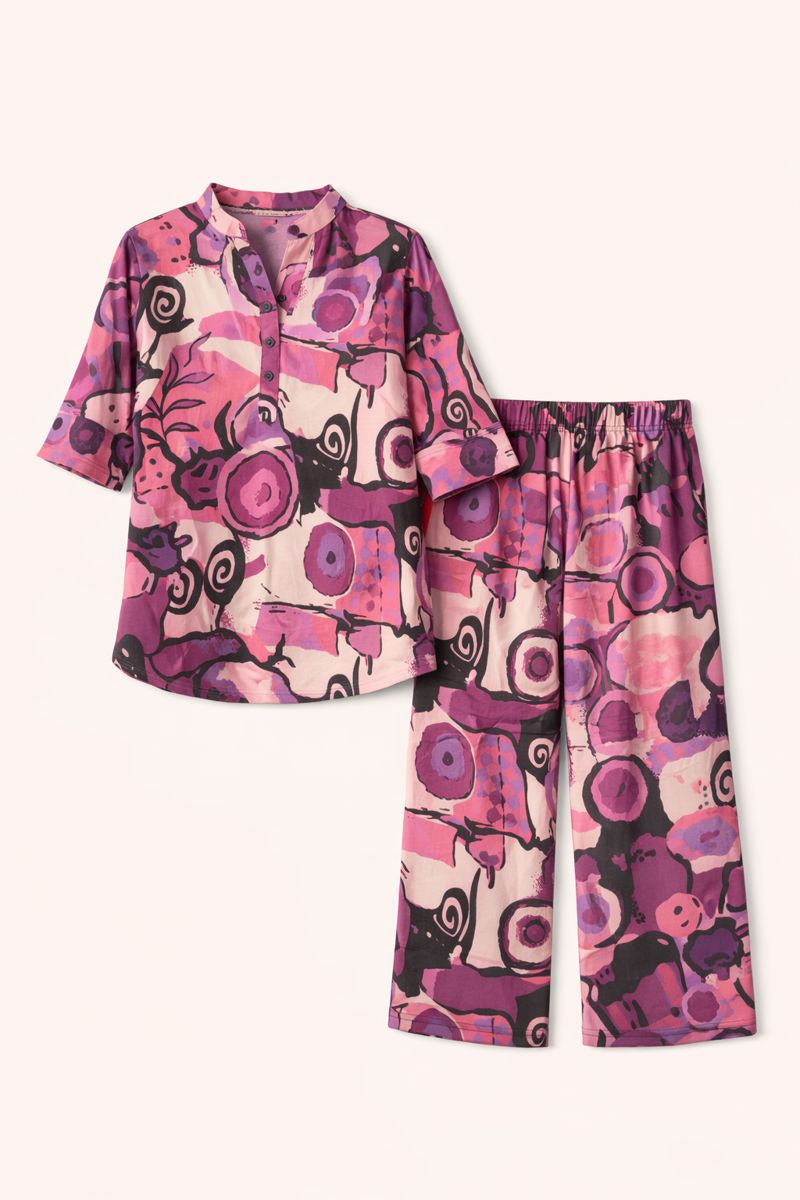 Vivid Purple Abstract Co-ords