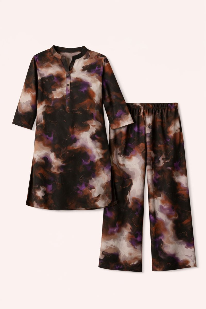 Mystic Ember Abstract Printed Kurta Set