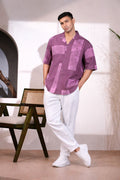 Men’s Mauve Abstract Print Shirt