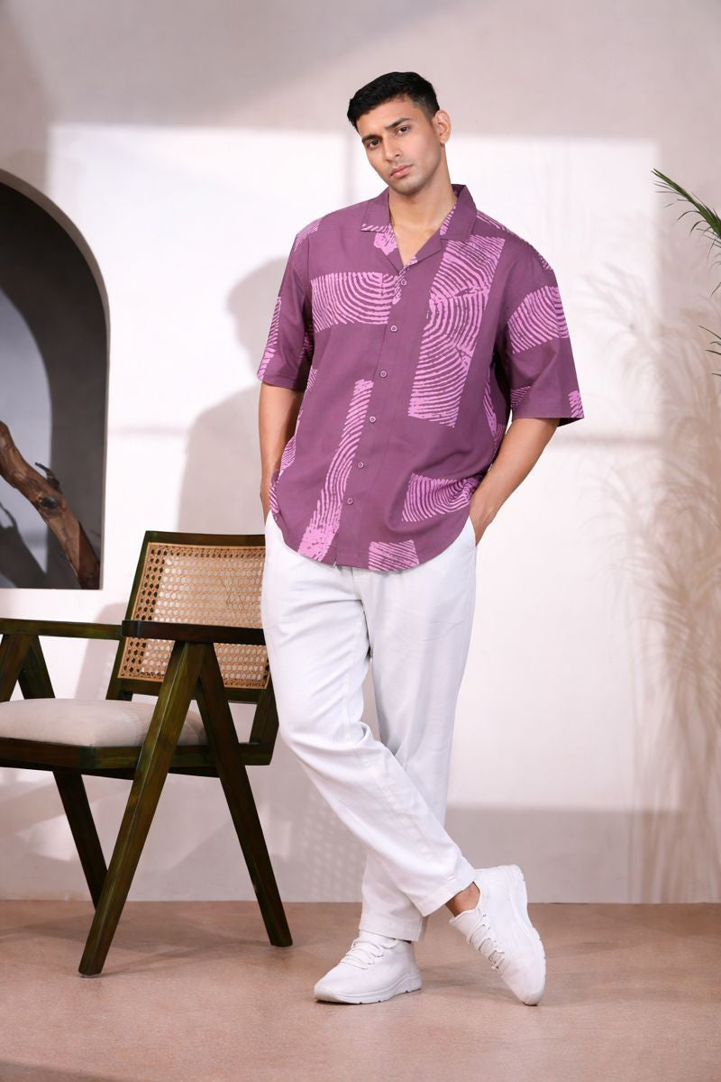 Men’s Mauve Abstract Print Shirt