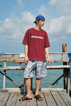 GROHOOD Oversized Maroon Graphic T-Shirt for Men | Dragonfly Back Print Streetwear Tee | Premium Cotton Relaxed Fit
