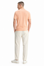 Men's Peach Polo T-Shirt - Regular Fit, Half Sleeve