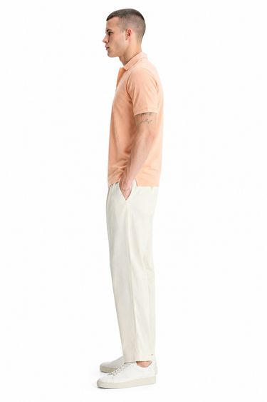 Men's Peach Polo T-Shirt - Regular Fit, Half Sleeve