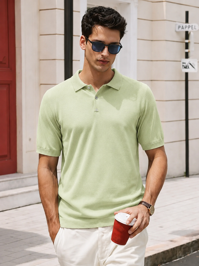 Men's Sea Green Polo T-Shirt - Regular Fit, Half Sleeve
