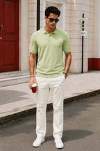 Men's Sea Green Polo T-Shirt - Regular Fit, Half Sleeve