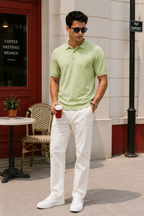 Men's Sea Green Polo T-Shirt - Regular Fit, Half Sleeve