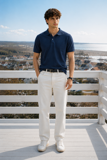 Men's Deep Navy Blue Polo T-Shirt - Regular Fit, Half Sleeve