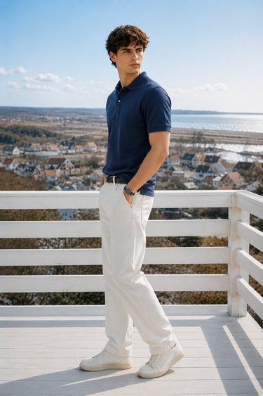 Men's Deep Navy Blue Polo T-Shirt - Regular Fit, Half Sleeve