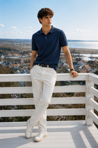 Men's Deep Navy Blue Polo T-Shirt - Regular Fit, Half Sleeve