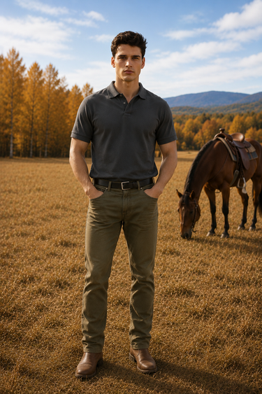 Men's Dark Grey Polo T-Shirt - Regular Fit, Half Sleeve