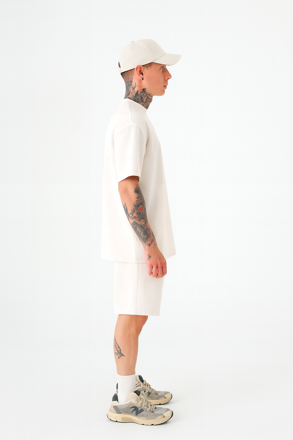 Men’s Off-White Solid Co-Ord Set