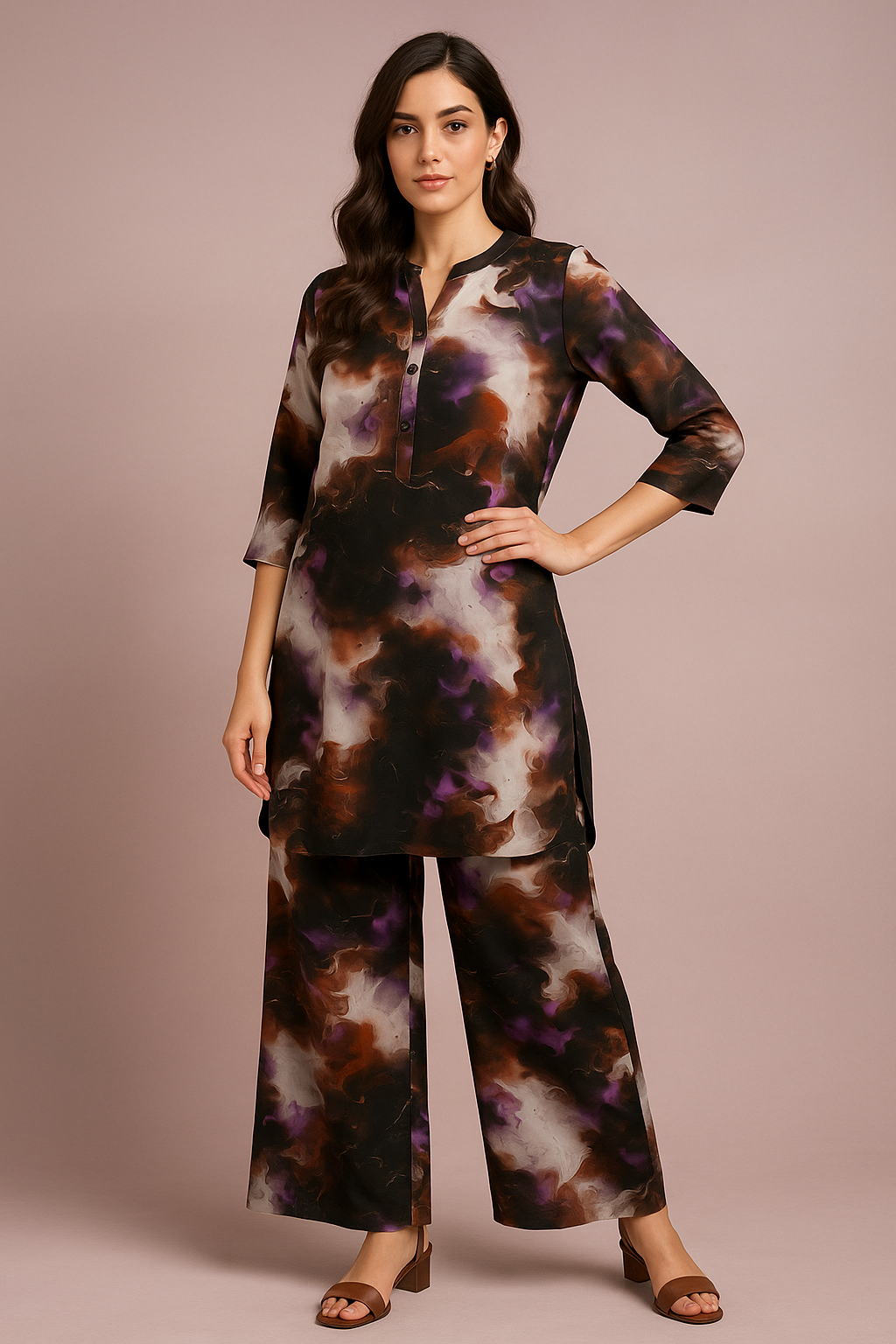 Mystic Ember Abstract Printed Kurta Set