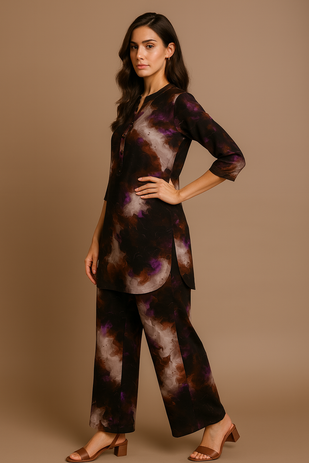 Mystic Ember Abstract Printed Kurta Set