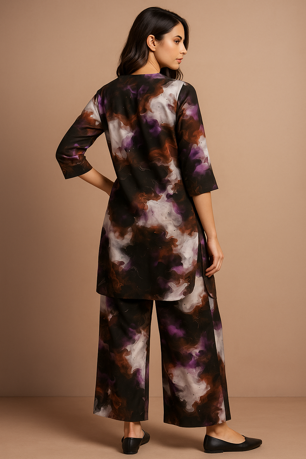Mystic Ember Abstract Printed Kurta Set