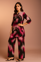 Crimson Aura Abstract Printed Kurta Set