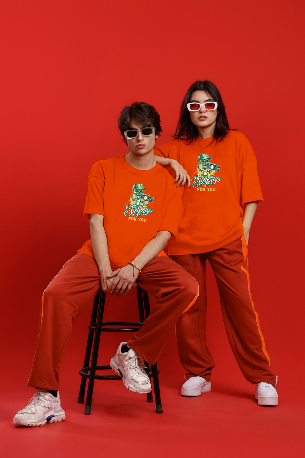 Bold & Playful: Graphic Orange Tee