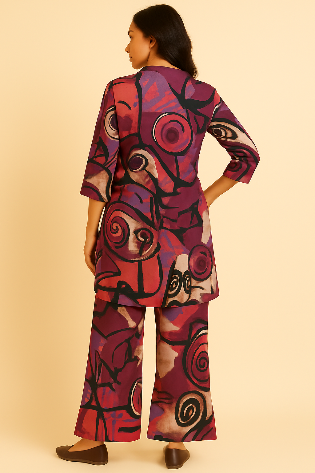Vivid Purple Abstract Co-ords