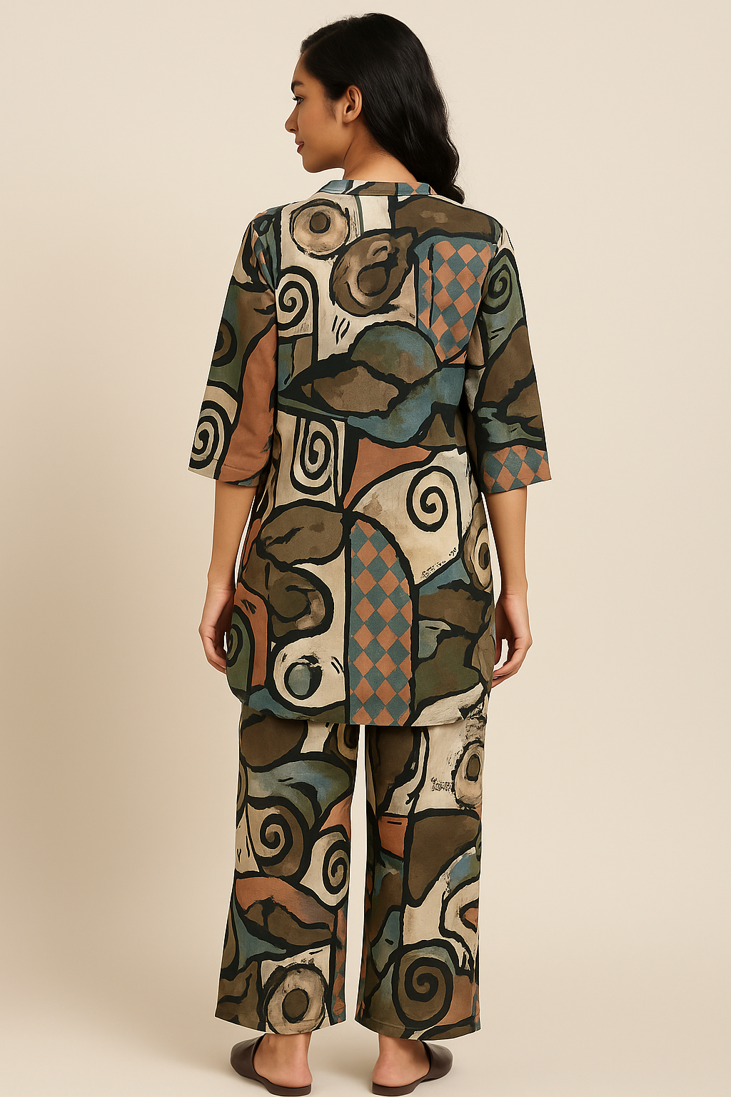 Abstract Art Print Kurta & Palazzo Set