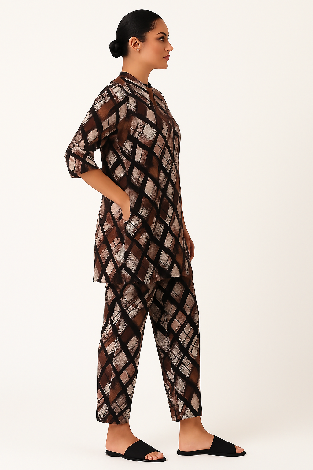 Checked Kurta & Palazzo Set