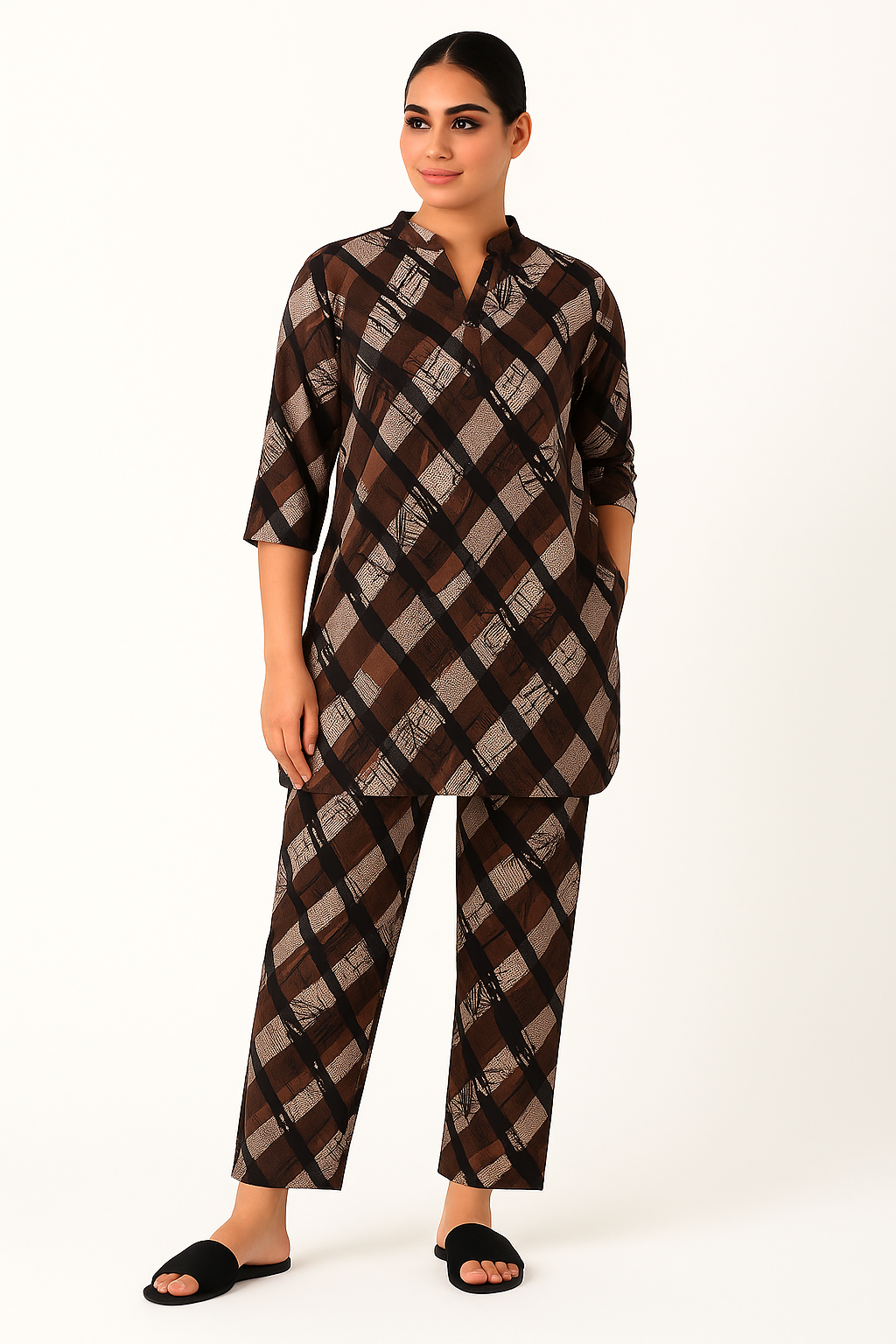 Checked Kurta & Palazzo Set