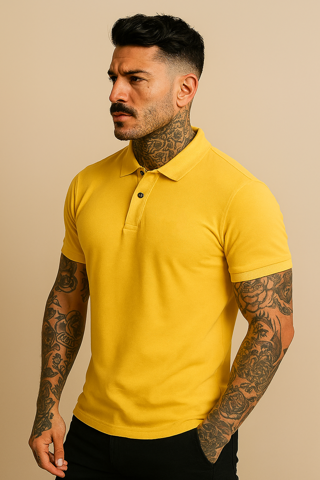 Men's Yellow Polo T-Shirt Fit | Sleeve