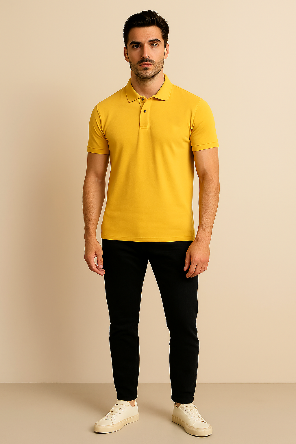 Men's Yellow Polo T-Shirt Fit | Sleeve