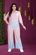 Pastel Ombre Shirt & Palazzo Co-ord Set