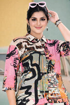 Pink Graffiti Print Shirt & Pant Co-ord Set