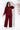 Wine Red Rose Line Embroidery Two-Piece Set