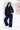 Navy Blue Solid Shirt & Wide-Leg Pant Co-ord Set