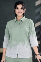 Sage Green Ombre Shirt & Pant Co-ord Set