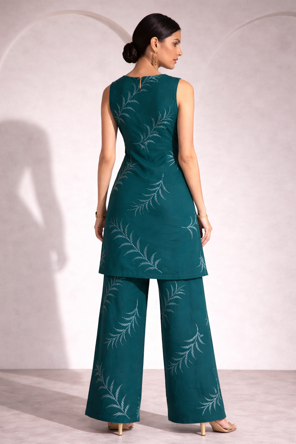 Women’s Printed Straight Kurta & Wide-Leg Pants Co-Ord Set