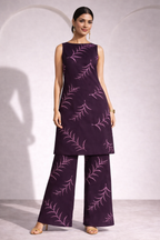 Women’s Sleeveless Printed Kurta & Wide-Leg Pants Co-Ord Set