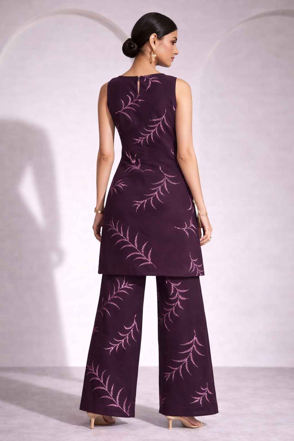Women’s Sleeveless Printed Kurta & Wide-Leg Pants Co-Ord Set