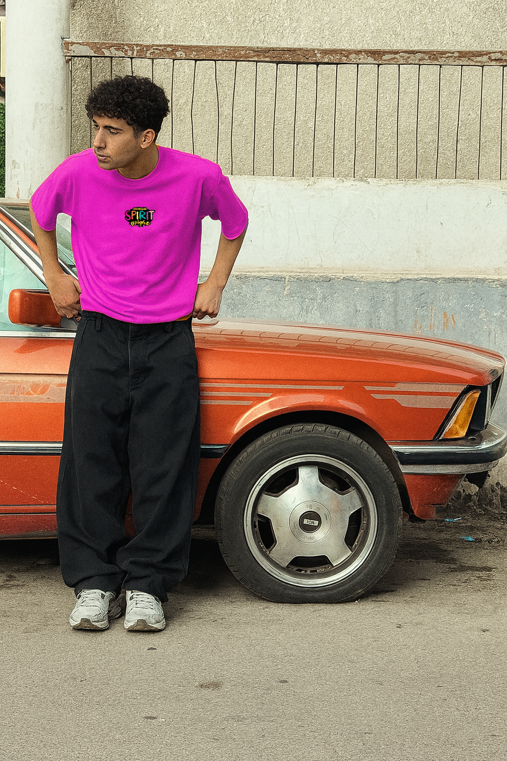 Men's Black 'MAKING SPRIT BRIGHT ' Graphic Oversized T-Shirt