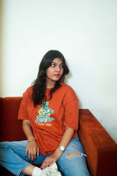 Bold & Playful: Graphic Orange Tee