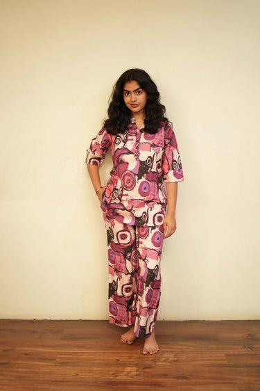 Vivid Purple Abstract Co-ords