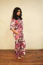 Vivid Purple Abstract Co-ords