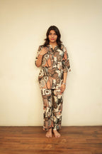 Abstract Art Print Kurta & Palazzo Set