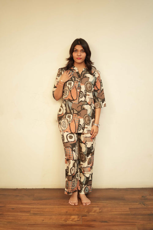 Abstract Art Print Kurta & Palazzo Set
