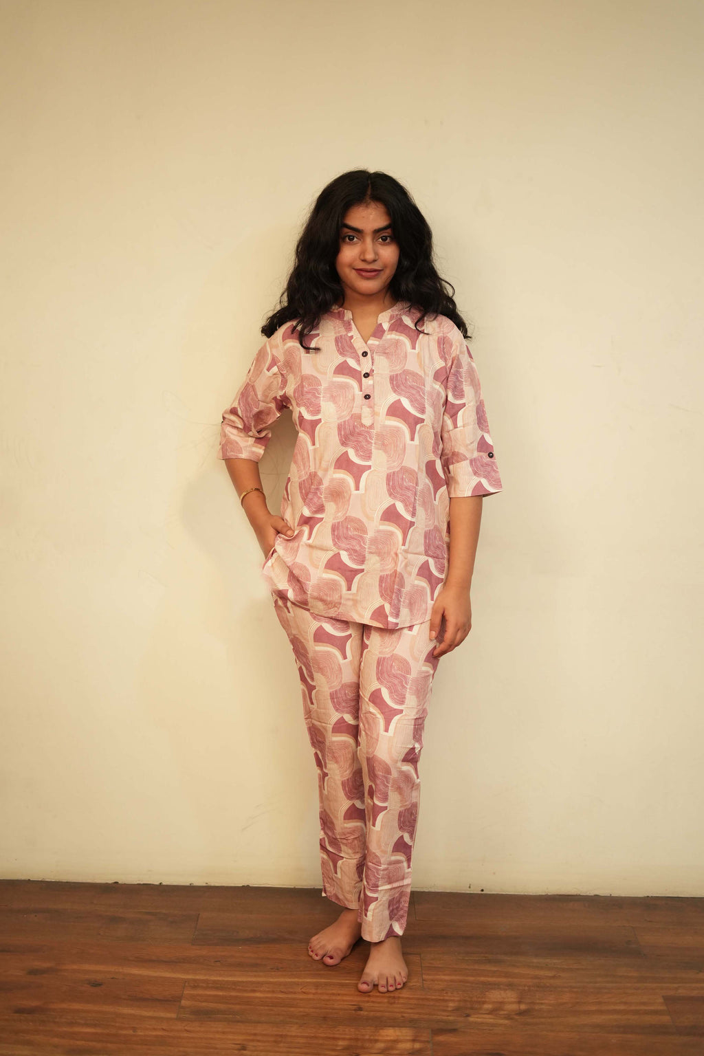 Abstract Block Print Kurta & Palazzo Set