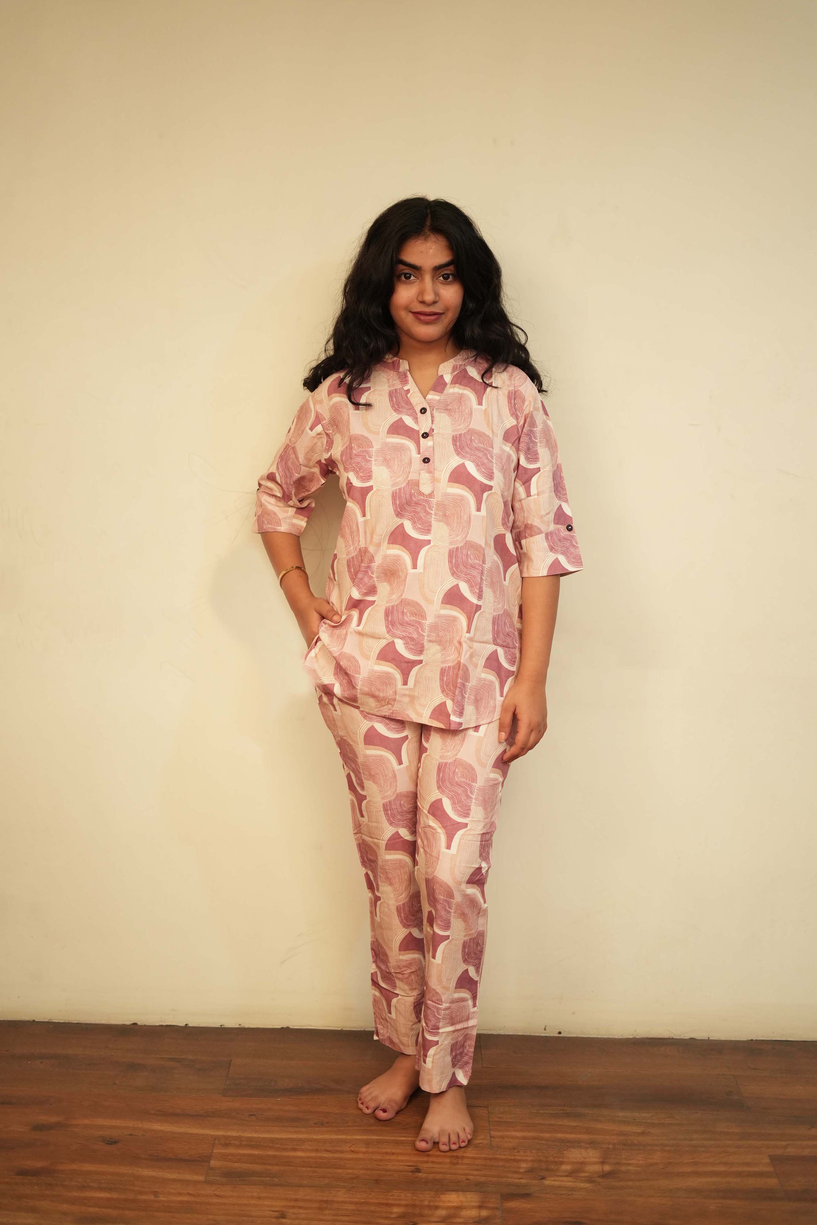 Abstract Block Print Kurta & Palazzo Set