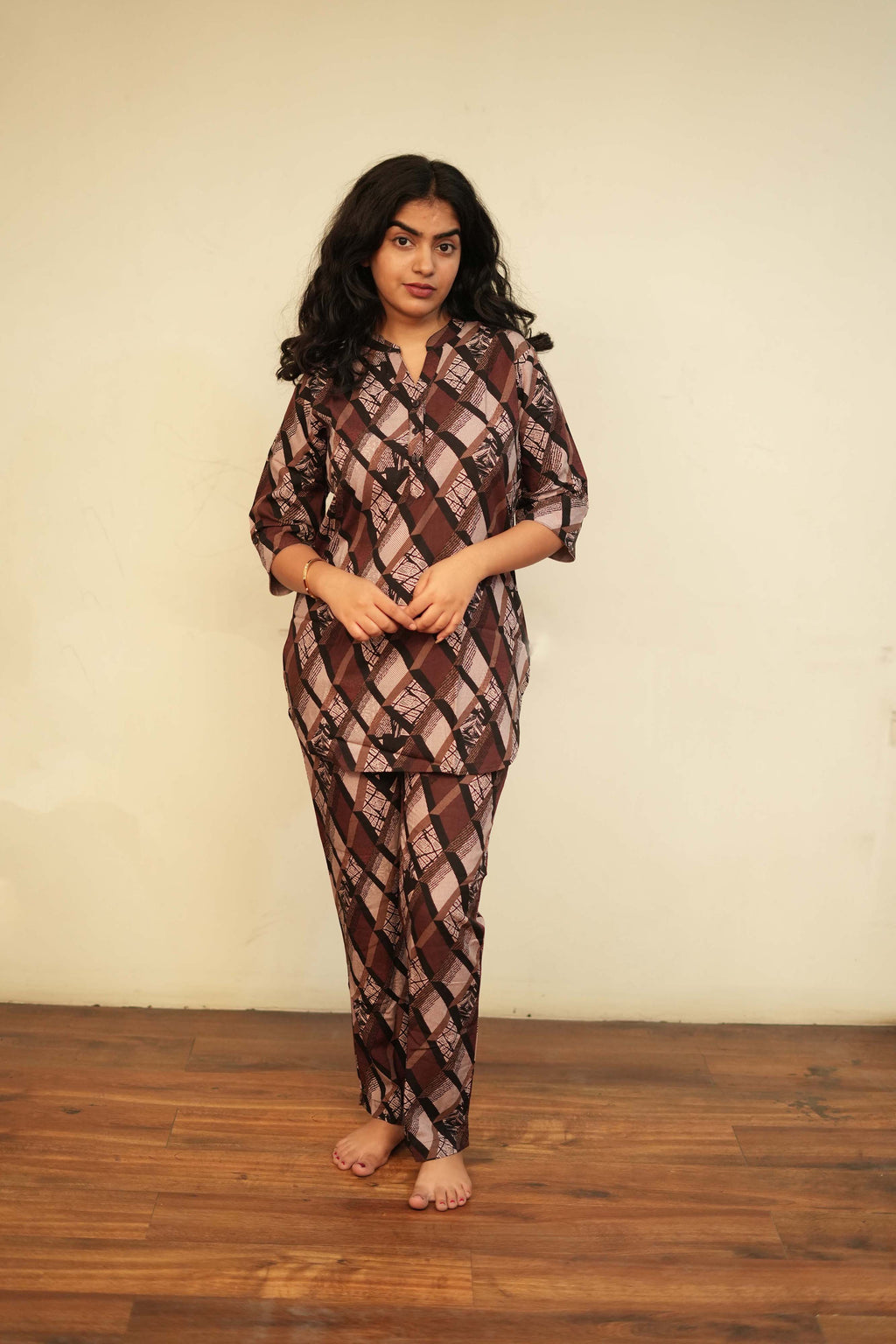Checked Kurta & Palazzo Set
