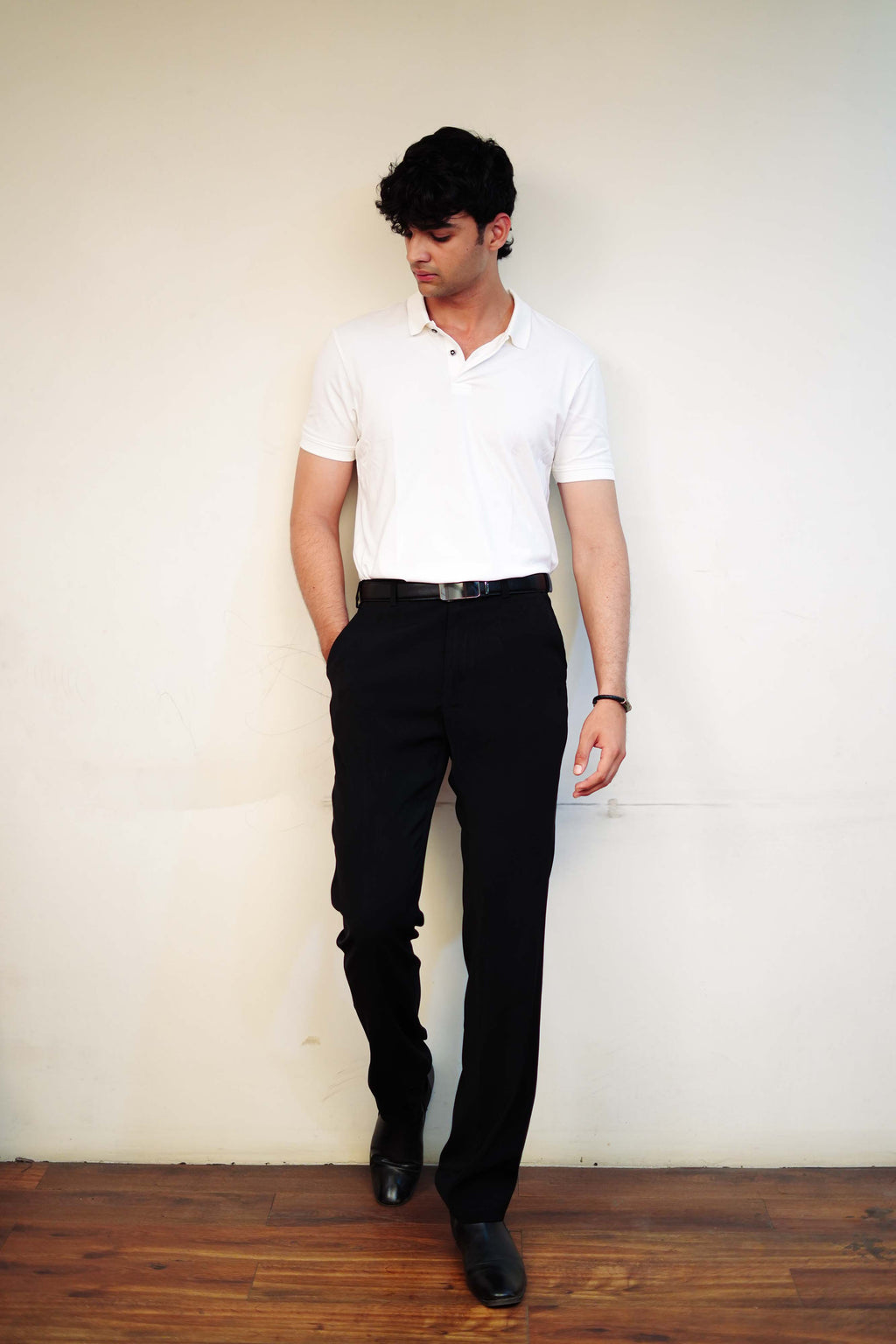 Men's Classic White Polo T-Shirt - Regular Fit, Half Sleeve