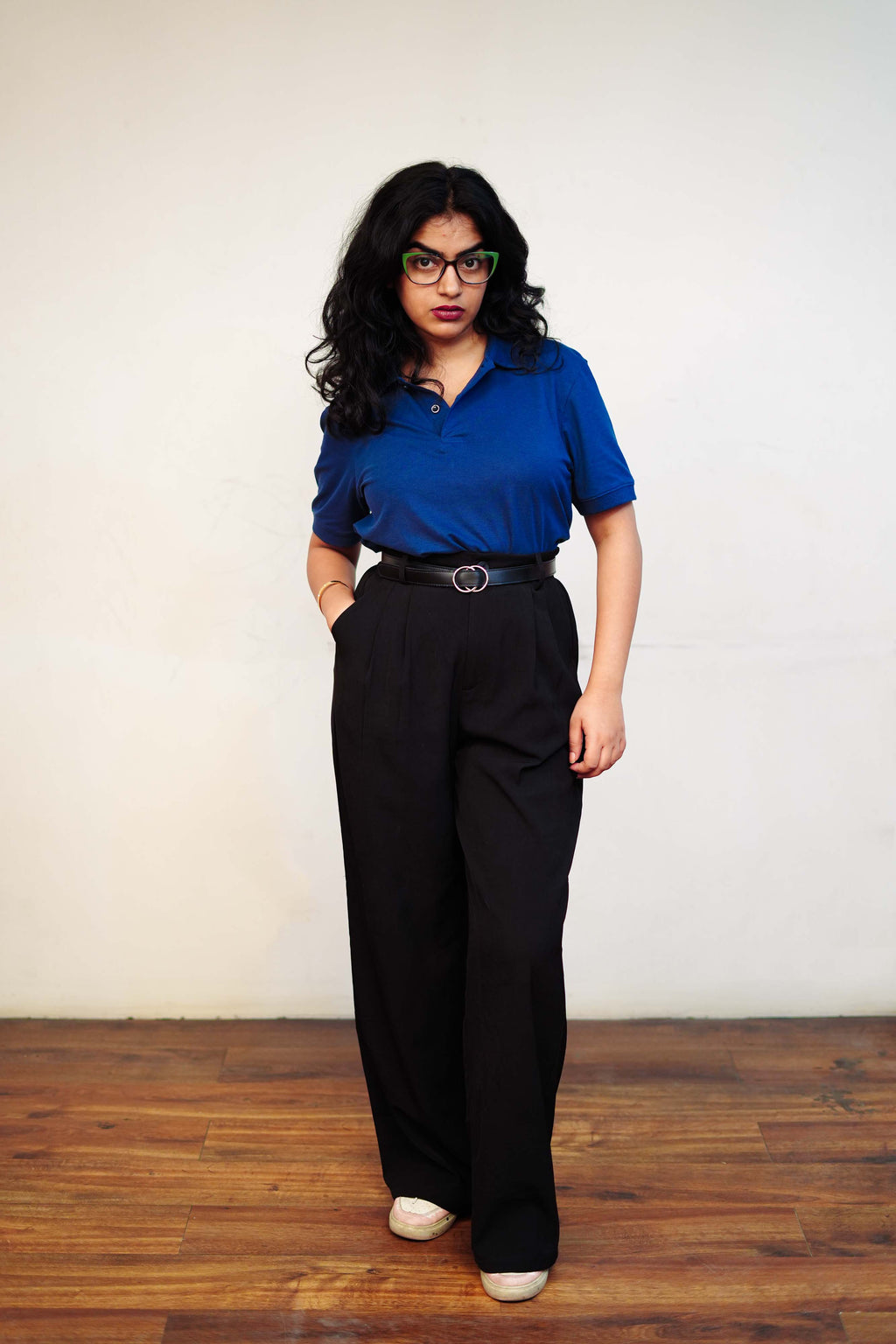 Women’s Deep Navy Blue Polo T-Shirt – Regular Fit, Half Sleeve